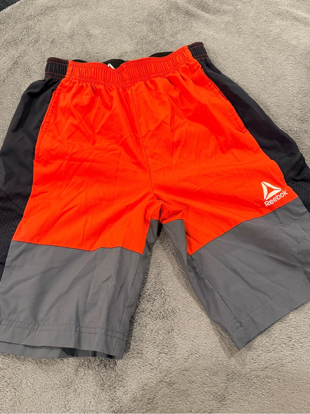 Reebok Red, Gray and Black Kids Athletic Shorts Size Large